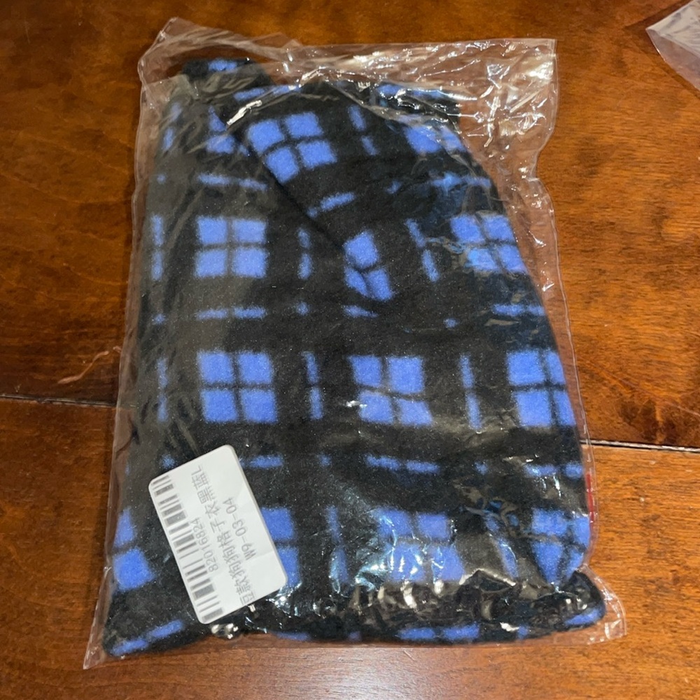 Born to Be Loved Large Dog K9 Fleece Pullover Vest Blue & Black (runs small)
